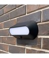 500lm Solcelle LED vegglampe med sensor - IP54, 5000K, sort, bevegelsessensor, utendørs
