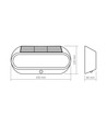 500lm Solcelle LED vegglampe med sensor - IP54, 5000K, sort, bevegelsessensor, utendørs