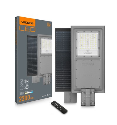 LED solcelle gatelampe - 2300 lumens, bevegelsessensor, IP65