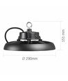 150W LED high bay, 166lm/W - 5000K, IP65, Sort