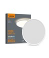 44W LED taklampe med bakgrunnslys, CCT - 109lm/W, IP54, Ø50cm, hvit kant, 3 lysfarger