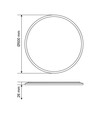 44W LED taklampe med bakgrunnslys, CCT - 109lm/W, IP54, Ø50cm, hvit kant, 3 lysfarger