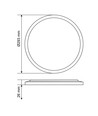 22W LED tak/vegglampe med baklys - IP54, Sort, CCT justerbar, Ø29,3cm, 2400lm