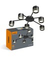 GX53 taklampe til 6 pærer - Sort, IP20, jern, 180W, innendørs, uten lyskilde
