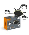 3x GX53 takspot med backlight, sort - 20x8,5cm, IP20, inkl. 9W backlight, uten lyskilde
