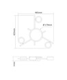 3x GX53 takspot med backlight, sort - 20x8,5cm, IP20, inkl. 9W backlight, uten lyskilde