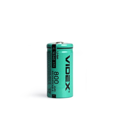 16340 litium-ion batteri - 800mAh, uten termisk beskyttelse