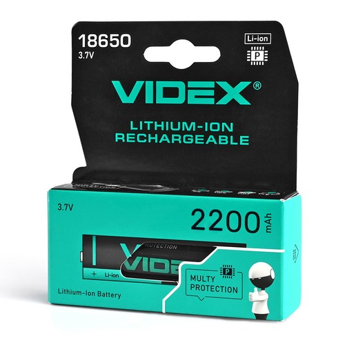 18650-P litium-ion batteri - 2200mAh, med termisk beskyttelse