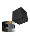 6W firkantet vegglampe med opp/ned lys - IP54, sort, 2700K, justerbar spredning, inkl. lyskilde