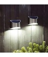 2 stk. Solcelle vegglampe LED - Sølv, Flott veggeffekt, utendørs
