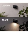 2x Solcelle vegglampe LED - Sort, flott veggeffekt, utendørs