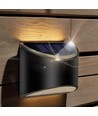 2x Solcelle vegglampe LED - Sort, flott veggeffekt, utendørs
