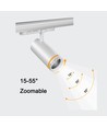 30W 3-faset RA92 Zoom justerbar skinnespot - 100lm/W, justerbar spredning, justerbar CCT, hvit, justerbar lysstyrke