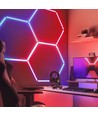 Hexagon RGBIC 3 felt komplett sett - 50W. inkludert Bluetooth-kontroller og strømforsyning