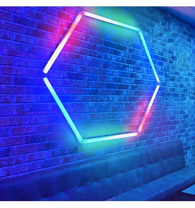 Hexagon RGBIC 1 felt komplett sett - 20W. inkludert bluetooth-kontroller og strømforsyning
