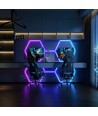 5 stk. Hexagon RGBIC komplett sett 80W - Inkl. bluetooth-kontroller og strømforsyning