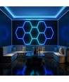 Hexagon RGBIC 4 felt komplett sett - 64W. inkludert bluetooth-kontroller og strømforsyning