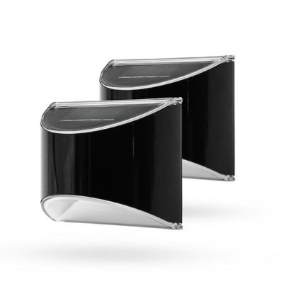 2x Solcelle vegglampe LED - Sort, flott veggeffekt, utendørs