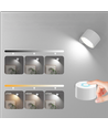 Oppladbar vegglampe CCT - 4,5W, Hvit, rund, 360° roterbar, IP20, inkl. lyskilde