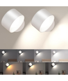 Oppladbar vegglampe CCT - 4,5W, Hvit, rund, 360° roterbar, IP20, inkl. lyskilde