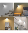 Oppladbar vegglampe CCT - 4,5W, Hvit, rund, 360° roterbar, IP20, inkl. lyskilde