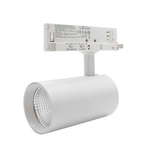 LEDlife CCT justerbar skinnespot 28W - Hvit, Justerbar CCT + lysstyrke, 110lm/w, RA90, 3200lm, Flimmerfri, 3-faset