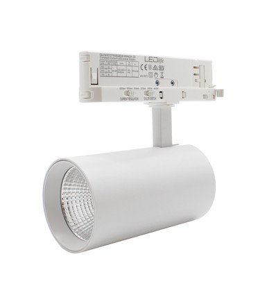 28W 3-faset RA90 CCT justerbar skinnespot - 110lm/w, hvit, justerbar CCT + lysstyrke, 3200lm, flimmerfri