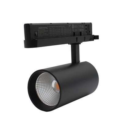 29W 3-faset dimbar RA90 skinnespot - 140 lm/W, 38 grader, sort
