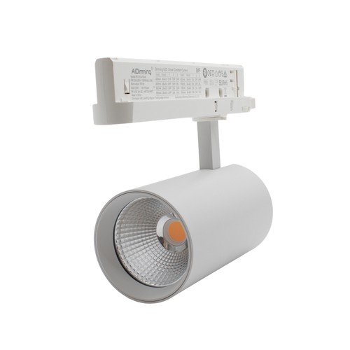 29W Dimbar hvit skinnespot - LEDlife, 140 lm/W, RA 90, 38 grader, 3-faset