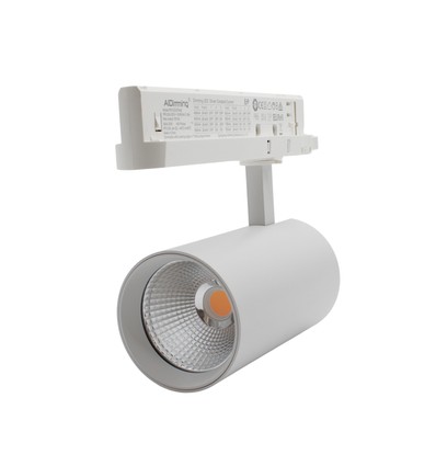 29W 3-faset dimbar RA90 skinnespot - 140 lm/W, 38 grader, hvit