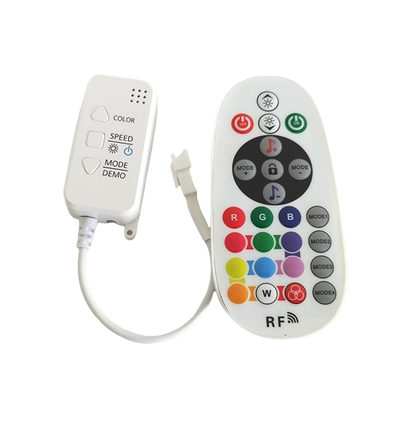 RGBIC kontroller med fjernkontroll - Infrarød, 12V (144W), 24V (288W)