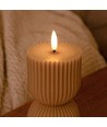 LED timeglasslys 13,5cm, flammeeffekt, brun - Ø7,5cm, timer