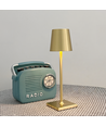 Oppladbar LED mini bordlampe - Gull, touch dimbar, IP54