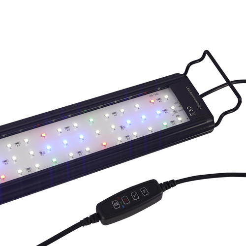 45-60 cm akvarium armatur - 11W LED, hvit/blå/rød/grønn, justerbar lengde, IP66