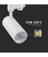 30W 3-faset CCT skinnespot, RA90 - 3-i-1 fargeskifte, hvit, COB LED