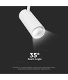 VT-47050 skinne-spot 40W - COB LED, 3i1, hvitt hus, hvit reflektor, hvit bakdeksel