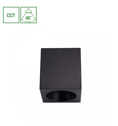 Chloe overflatemontert 7W - CCT 230V 45° IP20 UGR19 svart kvadrat 90x100mm