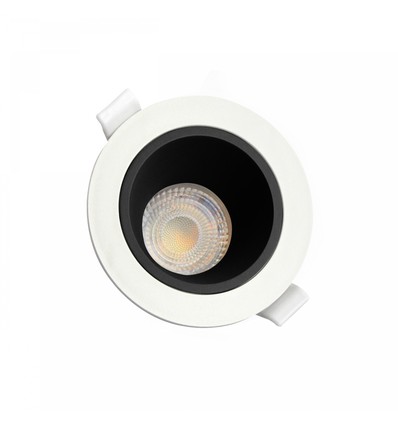 Fiale Core Anti-Glare GU10 indbygningsspot - Hvit/sort, IP20, Hull: Ø7,5 cm, Mål: Ø9,5 cm, uten lyskilde