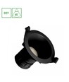 7W Fiale Core CCT indbygningsspot - Ø9cm, Sort, 3-i-1 CCT, Hull: Ø7,5 cm, 45 grader beam
