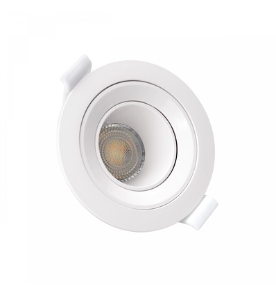 GU10 nedsenket innfellingsspot - Uten lyskilde og sokkel, Hull: 7,5 cm, hvit, rund, lav blending