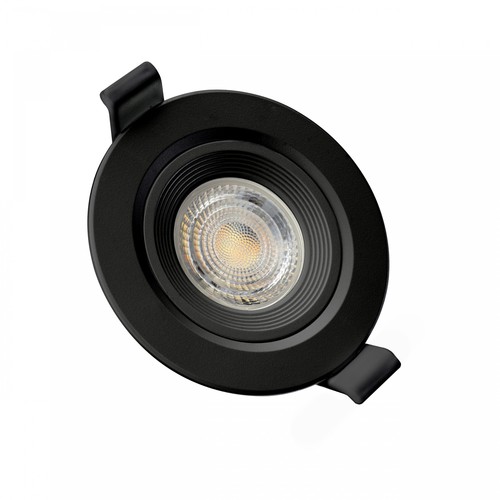 GU10 innfellingsspot Fiale Core Flat - Svart, rund, justerbar, IP20, Hull: Ø7,5 cm, Uten lyskilde