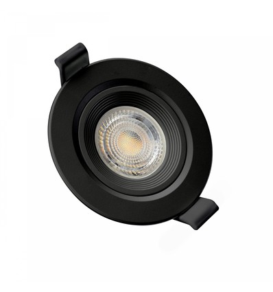 GU10 innfellingsspot Fiale Core Flat - Svart, rund, justerbar, IP20, Hull: Ø7,5 cm, Uten lyskilde