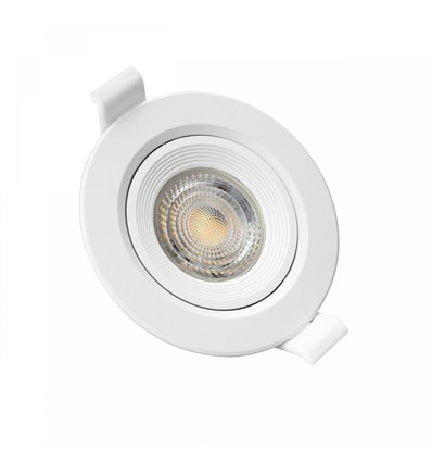 GU10 Downlight - Rund, hvit, vippbar, Hull: Ø7,5 cm, Mål: Ø9 cm, uten lyskilde