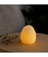 LED Kongle lys, blinkende flammeeffekt, hvit - Høyde 8cm, Ø6cm, ekte stearin