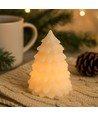 LED Juletrelys, blinkende flammeeffekt, hvit - Høyde 9,5cm, Ø7cm, ekte stearin