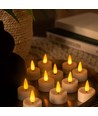 12-pakning LED Telys med flott flammeeffekt - Kommer komplett med batterier, klar til bruk