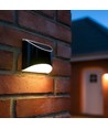2x Solcelle vegglampe LED - Sort, flott veggeffekt, utendørs