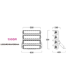 1000W Stadion lyskaster - 170lm/W, IP66, arbeidslampe, Philips driver, 1-10V dimbar