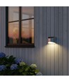 2 stk. Solcelle vegglampe LED - Sølv, Flott veggeffekt, utendørs