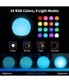 Ø20 cm RGB LED ball - Oppladbar, med fjernkontroll, IP66